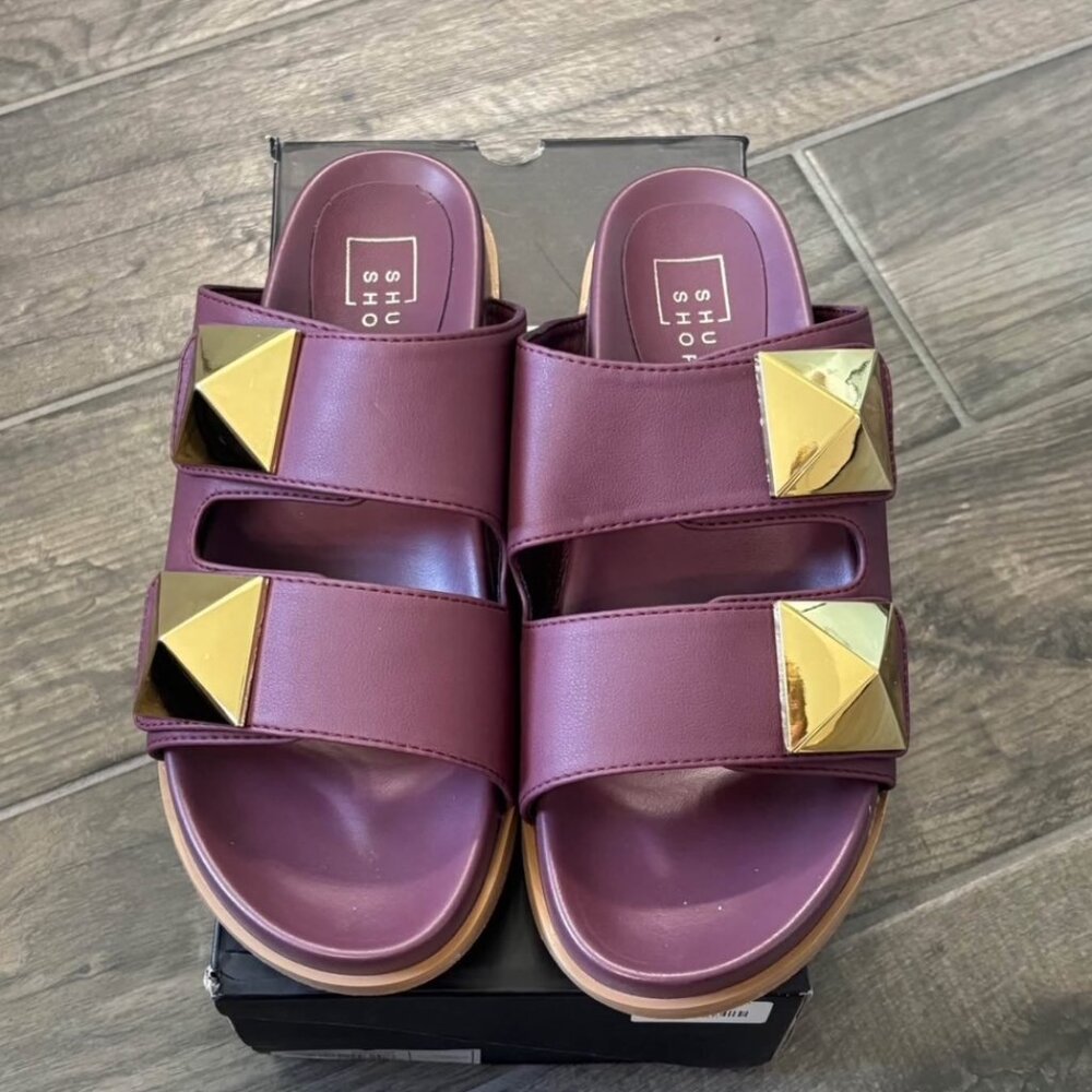 Bernarda Slides Size 10 Wine Color